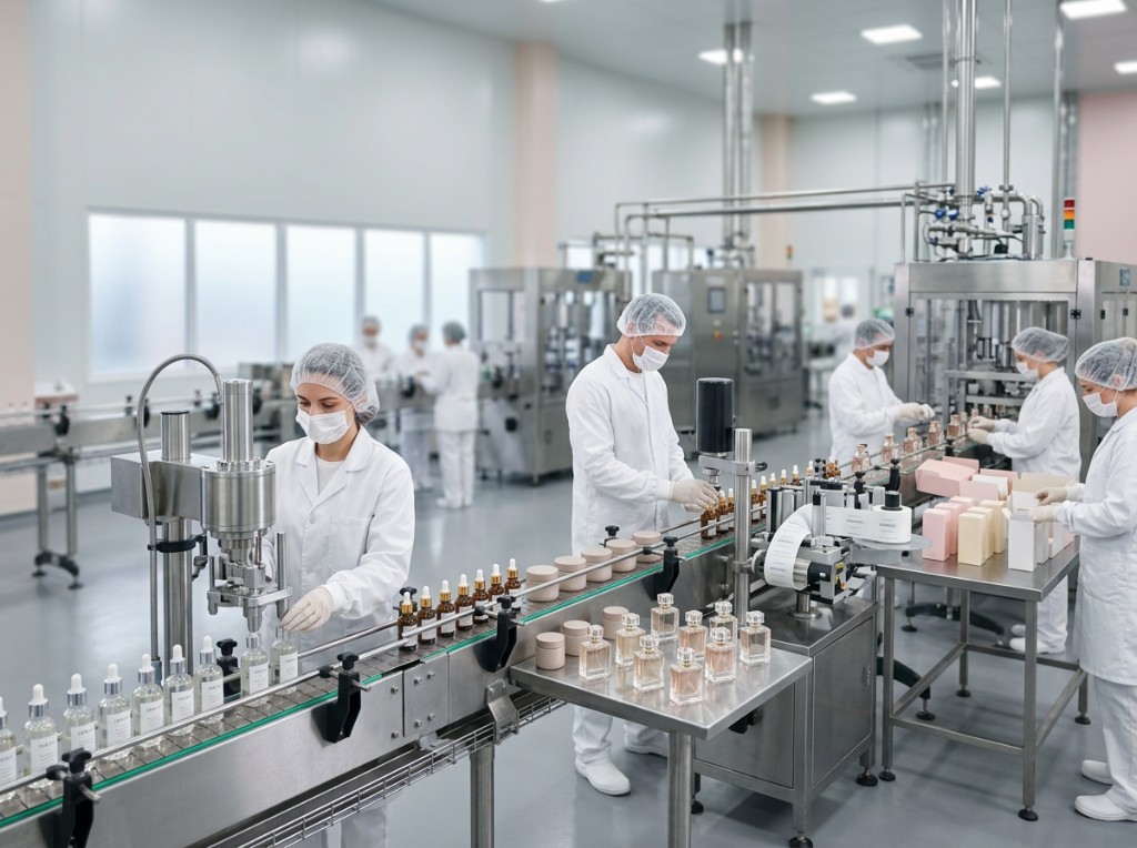 Kozmetik fabrika dolum ve paketleme hattı